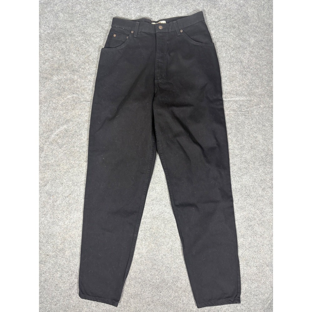 Route 66 Black Denim Jeans‎ Womens 13/14 T High Waisted Tapered Leg 100% Cotton